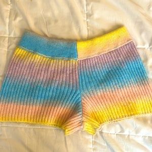 Rainbow bedtime knit shorts